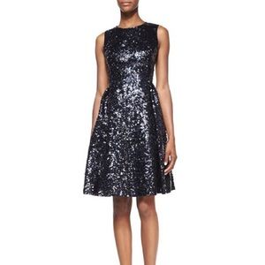 Kate spade sequin fit and flare dress in navy